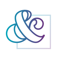 Outlined icon of an ampersand