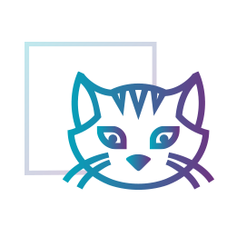 Outlined icon of two cat faces