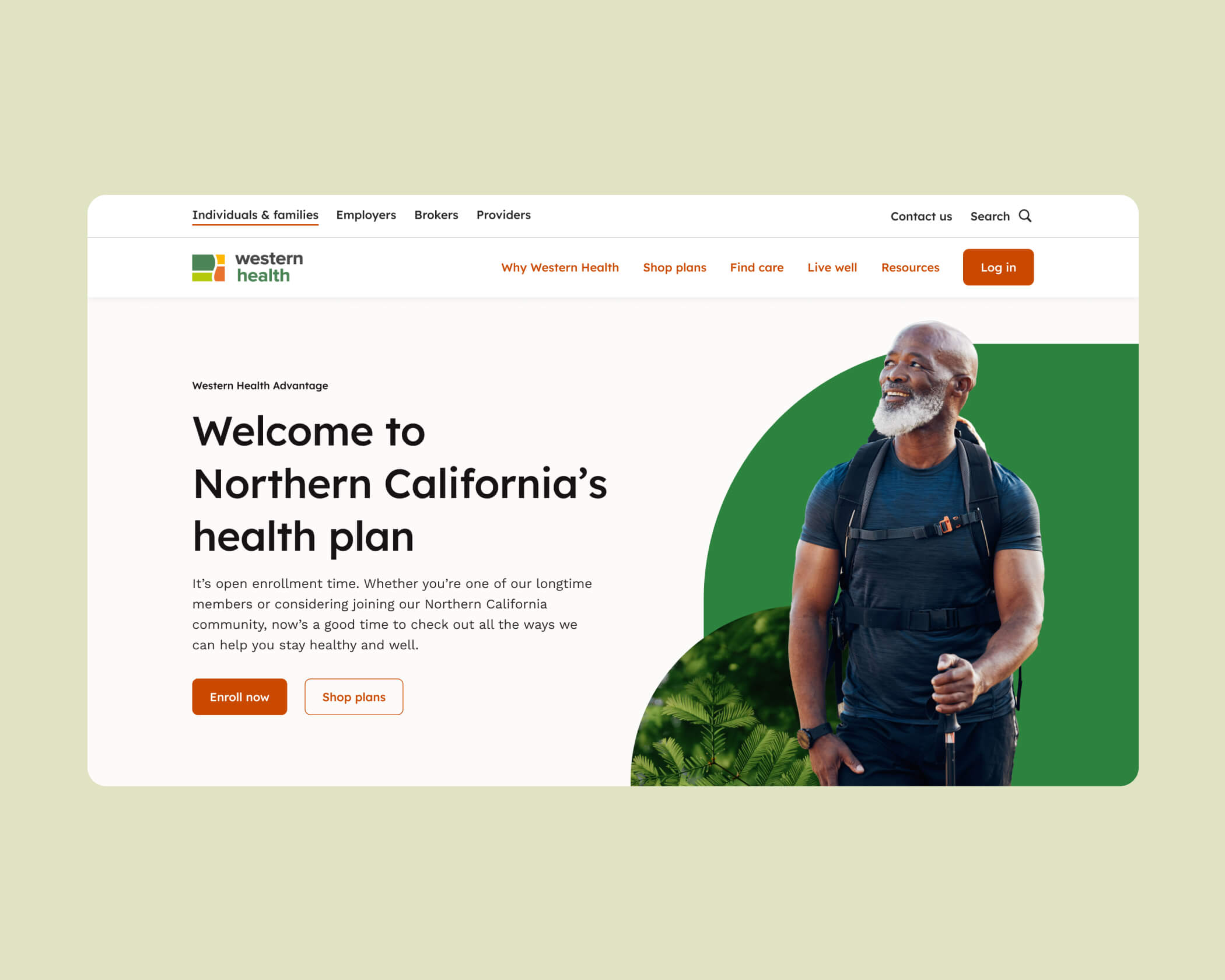 Desktop screen of Western Health's new homepage design