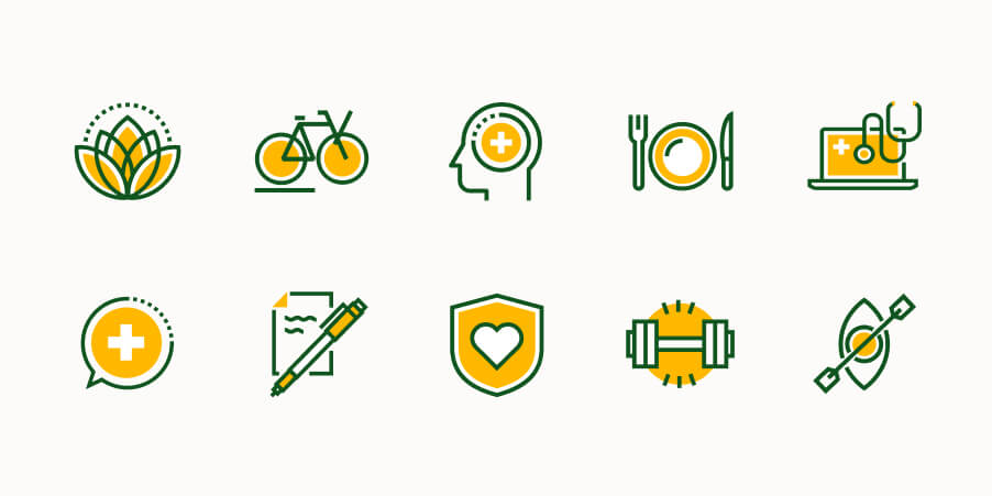 Swatch of Western Health's new iconography style