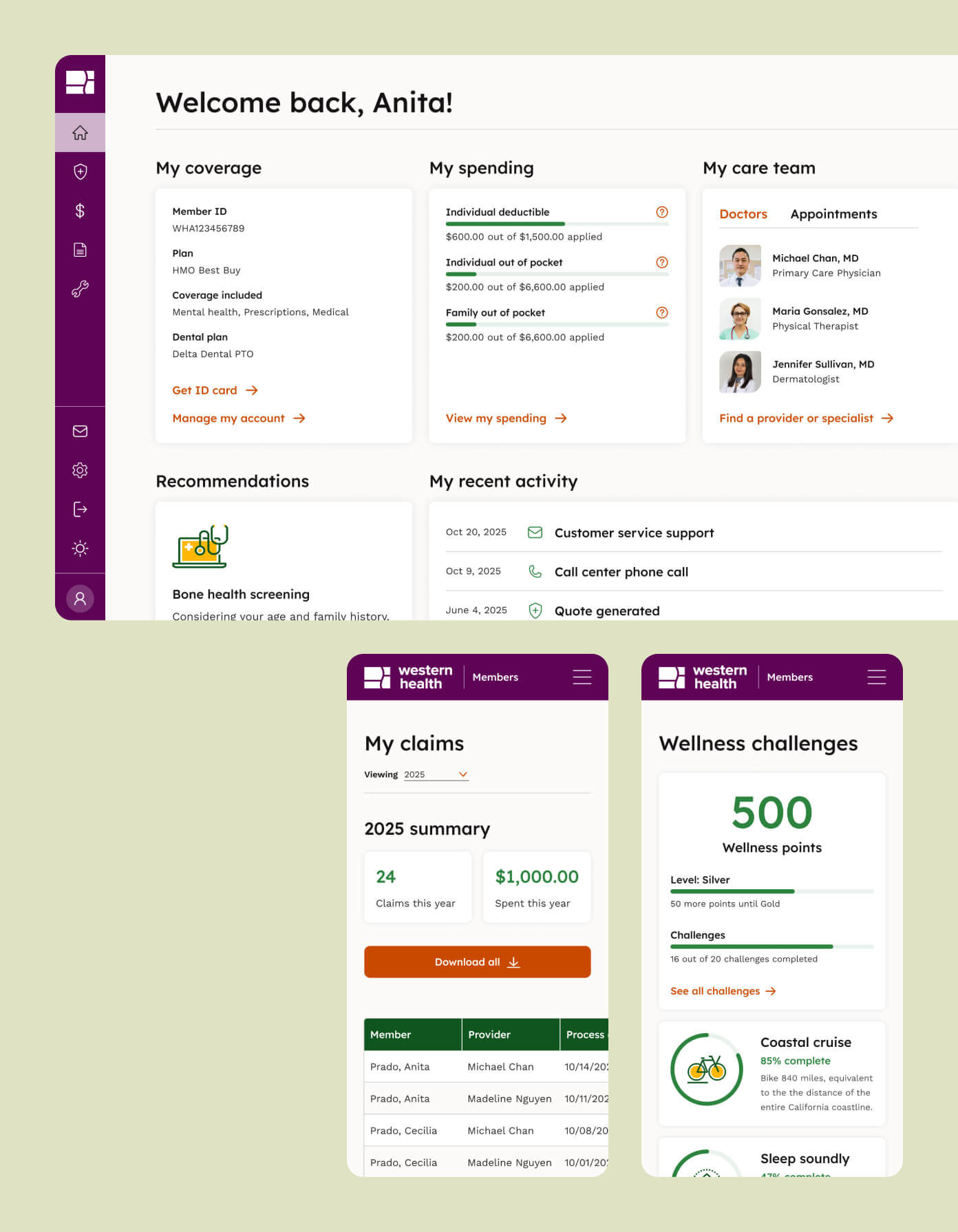 Desktop and mobile screens of Western Health's new website design