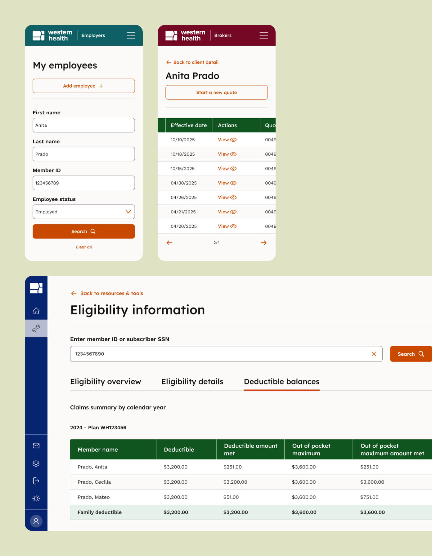 Desktop and mobile screens of Western Health's new website design