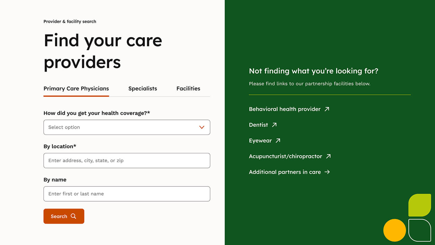 Mobile screens of Western Health's new website design